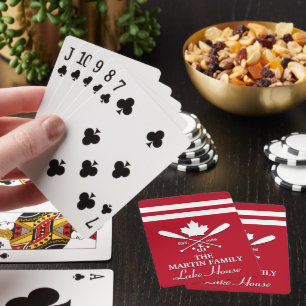 Family Name Canadian Maple Leaf Custom Poker Cards