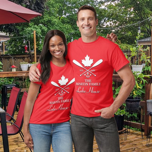 Family Name  Canadian Maple Leaf Custom T_Shirt