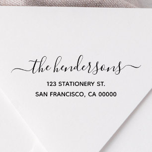 Family Name Chic Calligraphy Return Address Self-inking Stamp