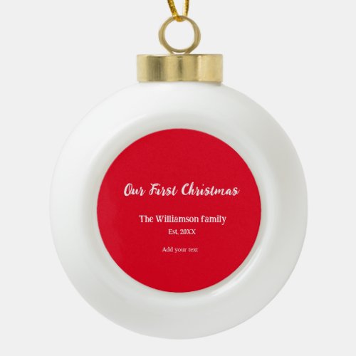 family name christmas holiday thanksgiving year ad ceramic ball christmas ornament