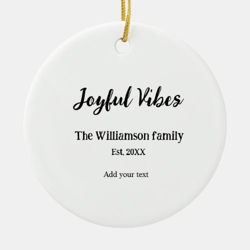 family name christmas holiday thanksgiving year ad ceramic ornament