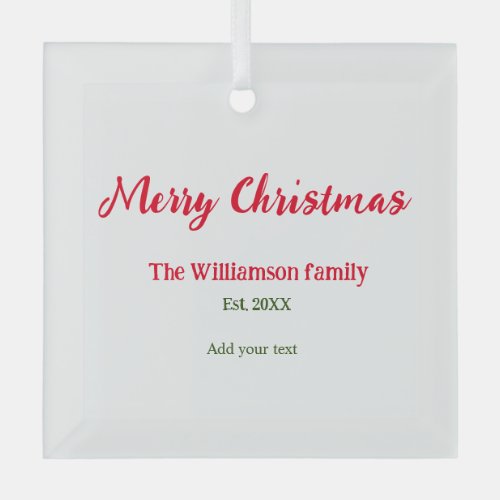 family name christmas holiday thanksgiving year ad glass ornament