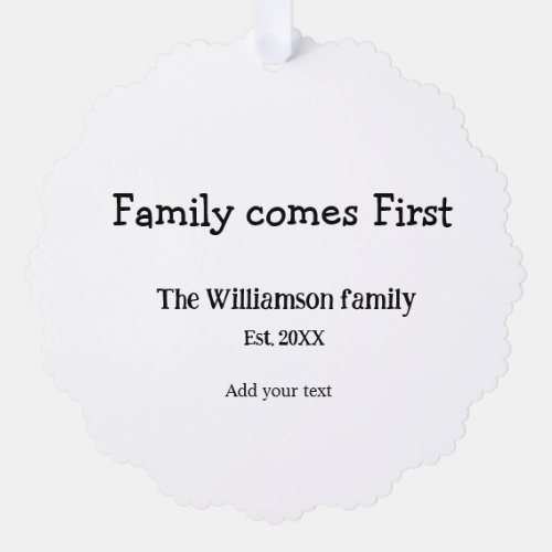 family name christmas holiday thanksgiving year ad ornament card