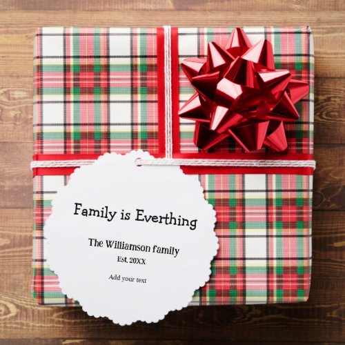 family name christmas holiday thanksgiving year ad ornament card