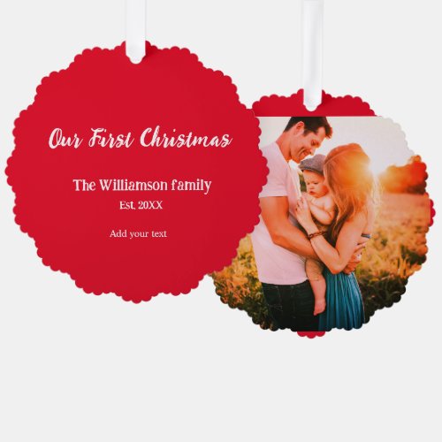 family name christmas holiday thanksgiving year ad ornament card