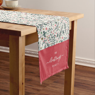 Family Name Christmas Pattern Short Table Runner