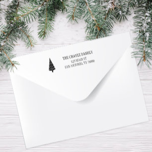 Family Name Christmas Return Address Self-inking Stamp