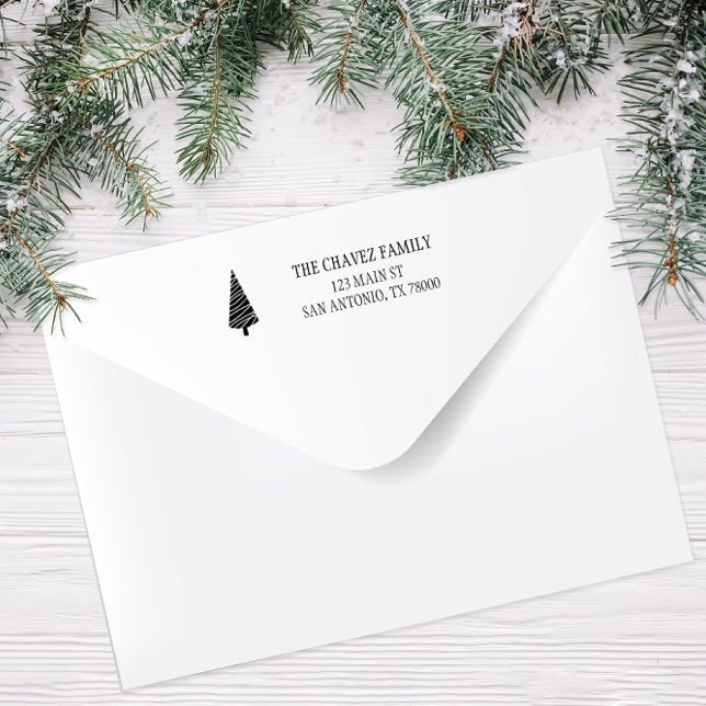 Family Name Christmas Return Address Self-inking Stamp (Creator Uploaded)
