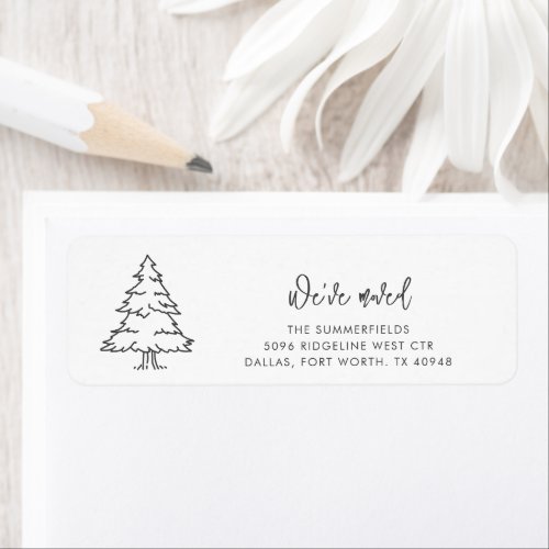 Family Name Christmas Tree Moving Return Address Label