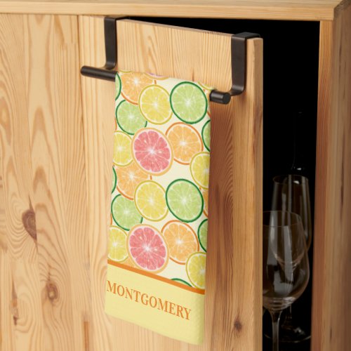 Family Name Citrus Slices Kitchen Towel