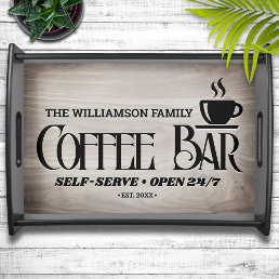 Family Name Coffee Bar Hours  Serving Tray