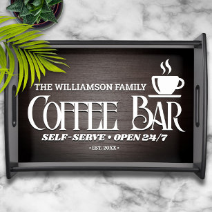 Family Name Coffee Bar Hours  Serving Tray