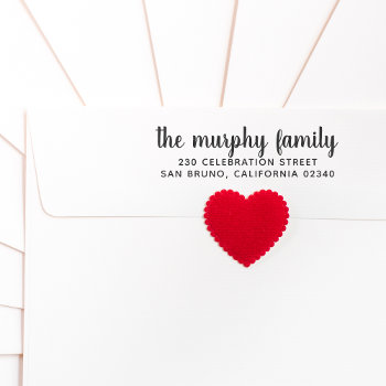 Family Name & Contact Information Return Address Rubber Stamp by Cali_Graphics at Zazzle