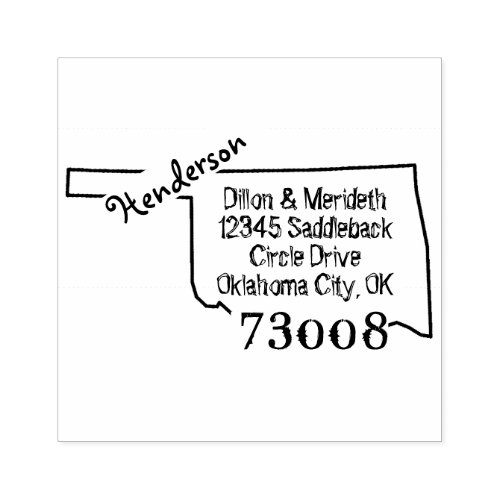 Family Name Create Own Oklahoma Return Address Sel Rubber Stamp