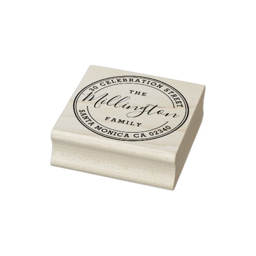 Family Name | Create Your Own Round Return Address Rubber Stamp Family Name Create Your Own Round Return Address Rubber Stamp