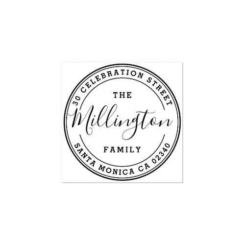 Family Name | Create Your Own Round Return Address Rubber Stamp Family Name Create Your Own Round Return Address Rubber Stamp