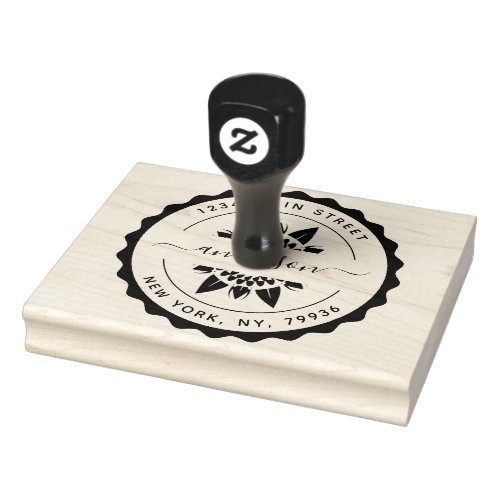 Family Name Create Your Own Round Return Address Rubber Stamp