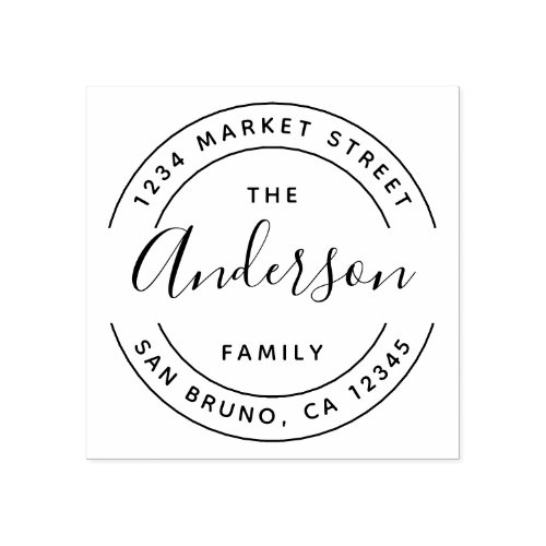 Family Name | Create Your Own Round Return Address Rubber Stamp Family Name Create Your Own Round Return Address Rubber Stamp