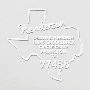 Family Name Create Your Own Texas Return Address Embosser