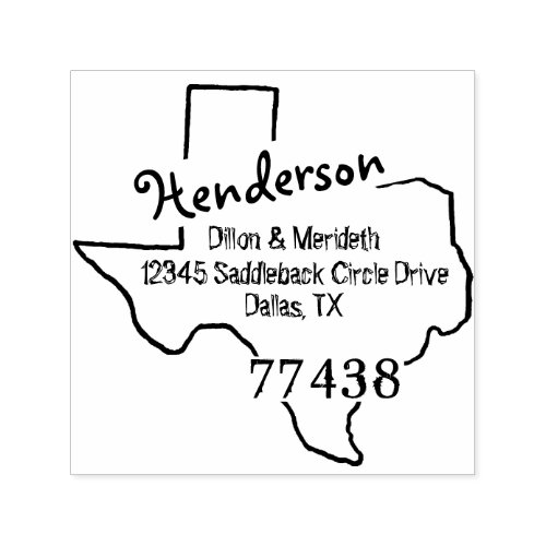 Family Name Create Your Own Texas Return Address Self_inking Stamp