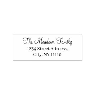 Family Name Custom 1" x 2.5" Rubber Stamp