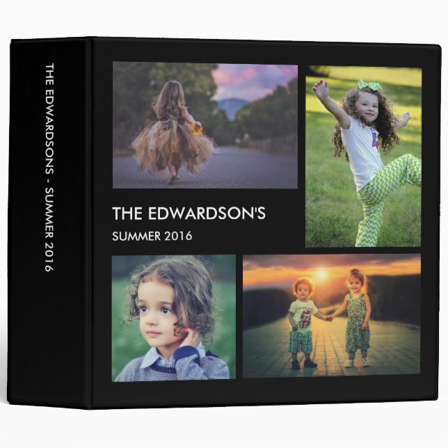 Family name custom photo collage 3 ring binder (Front/Spine)