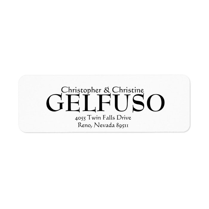 Family Name Custom Return Address Labels