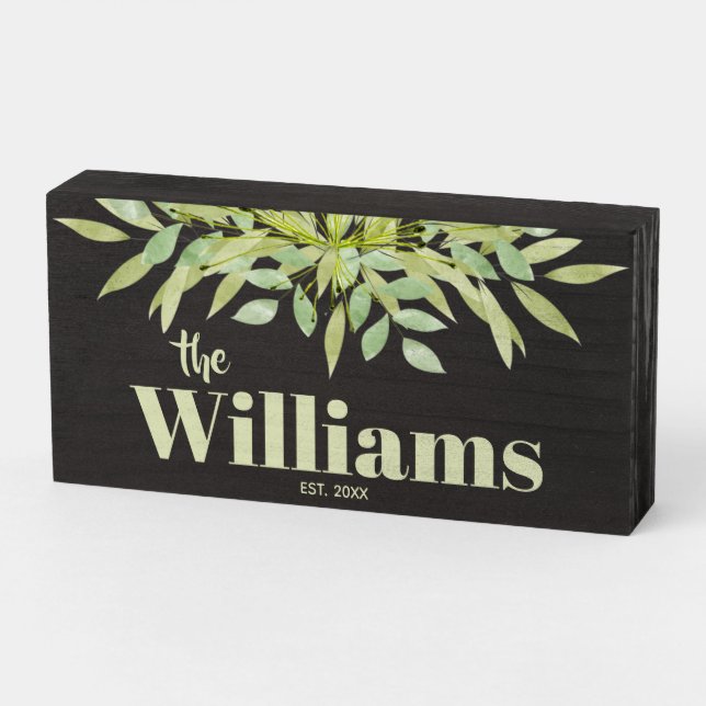 Family Name Custom Wooden Box Sign (Angled Horizontal)