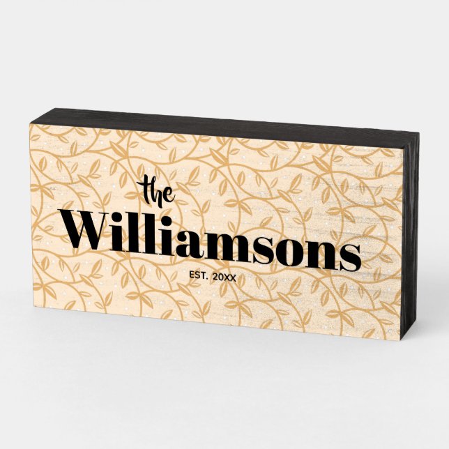 Family Name Custom Wooden Box Sign (Angled Horizontal)