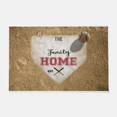 Family Name Customized Rug Baseball Family Doormat