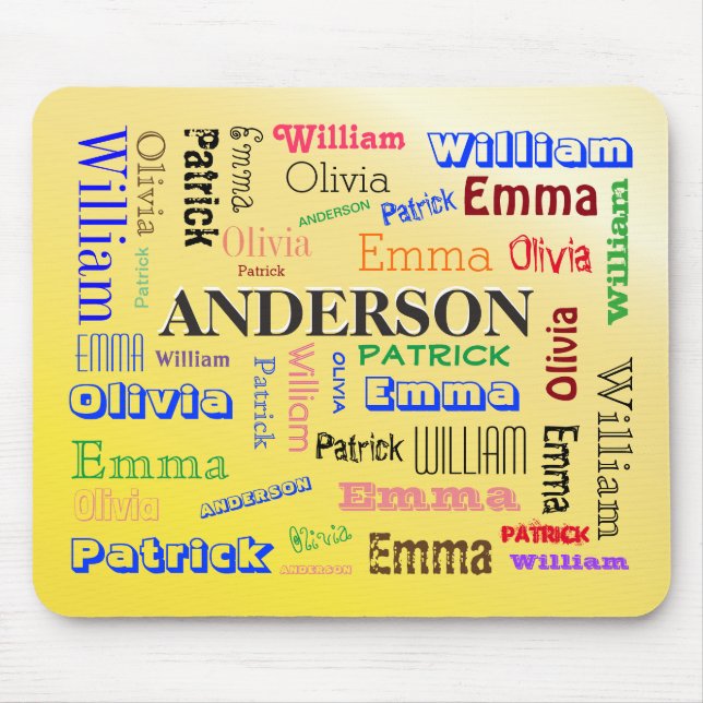 Family Name ♠️ Dazzling Word Cloud Mouse pad (Front)