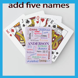 Family Name Dazzling Word Cloud Playing Cards