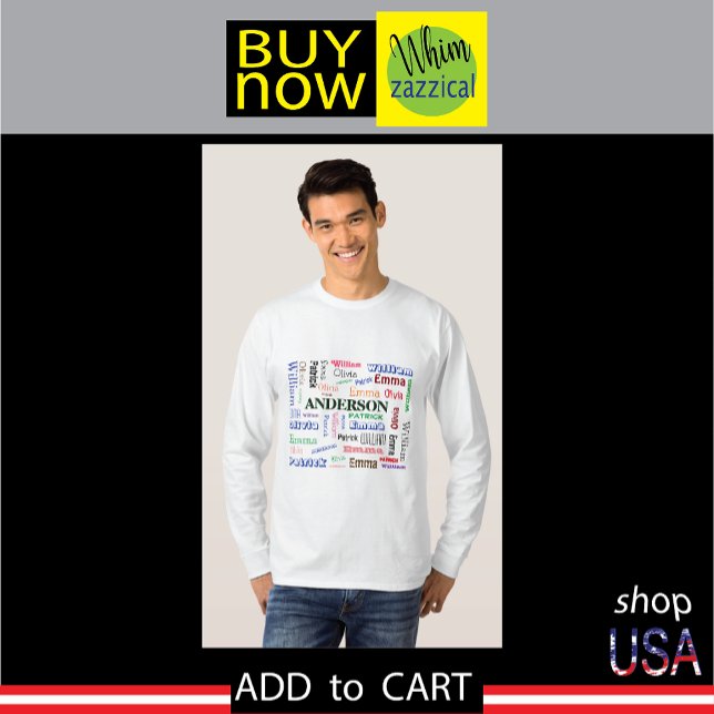 Family Name ♠️ Dazzling Word Cloud Shirt (family word cloud awesome gift idea family reunion)