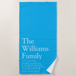 Family Name Definition Blue Modern Beach Towel