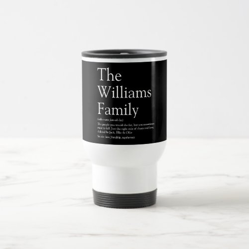 Family Name Definition Personalized Modern Travel Mug