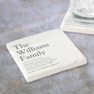 Family Name Definition Personalized Stone Coaster