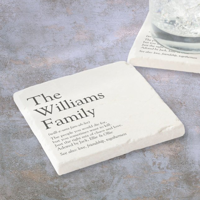 Family Name Definition Personalized Stone Coaster (Family Name Definition Personalized Stone Coaster)