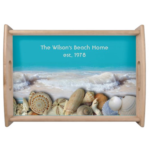 Family Name Est Tropical Seashells Serving Tray