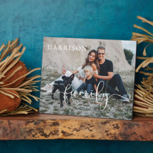 Family Name Established Date Photo & Typography Plaque