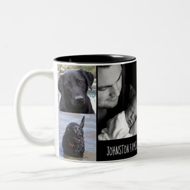 Family Name Established Date Six Photo Mug (Left)