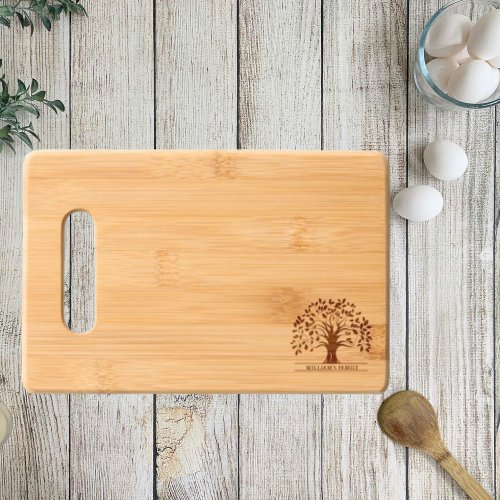 Family Name Etched Bamboo Wooden Cutting Board