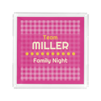 Family name family night vacation acrylic tray