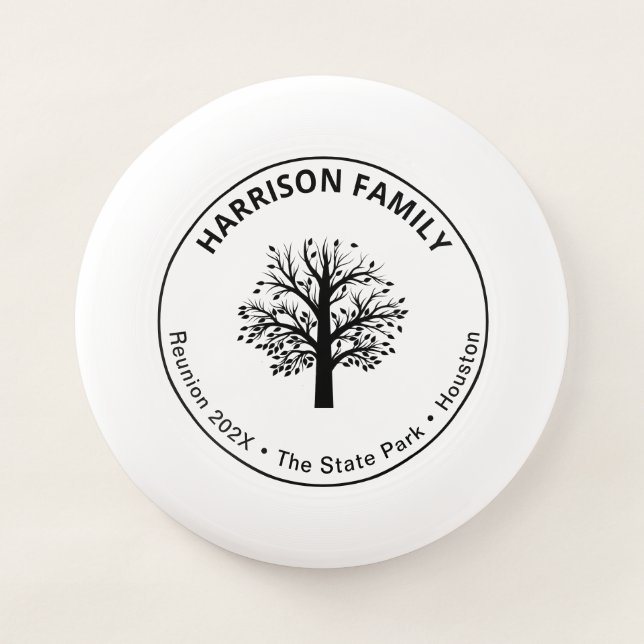 Family Name, Family Reunion Black & White Wham-O Frisbee (Front)