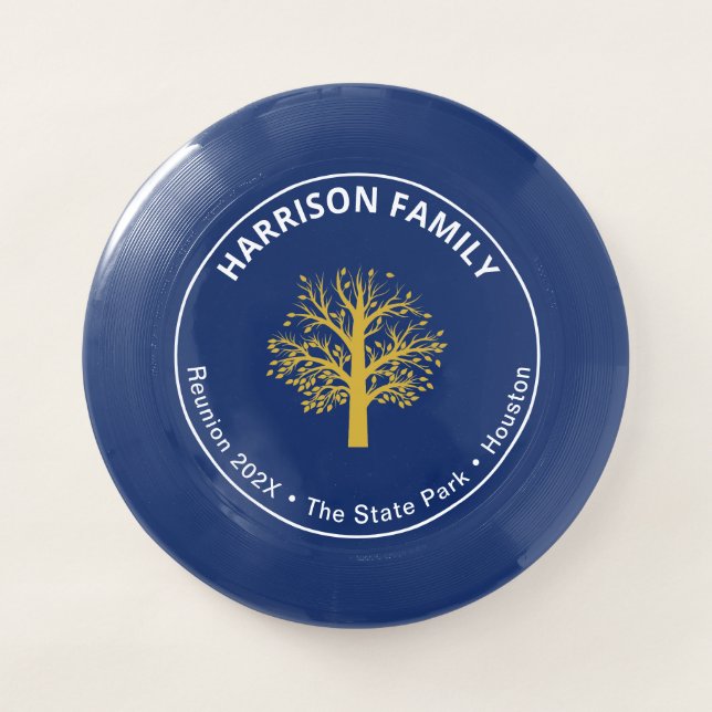 Family Name, Family Reunion Blue & White Wham-O Frisbee (Front)