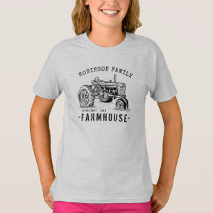 Family Name Farmhouse Rustic Vintage Tractor T-Shirt