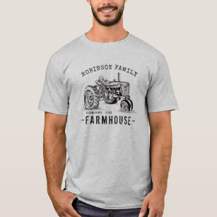 Family Name Farmhouse Rustic Vintage Tractor T-Shirt