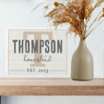 Family Name Farmhouse Style Homestead Wooden Box Sign<br><div class="desc">This beautiful farmhouse style wooden sign makes a sweet custom gift for family members or couples getting married. With neutral colors this sign is perfect for a variety of spaces.</div>
