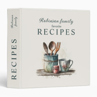 Family Name Favorite Recipes 3 Ring Binder