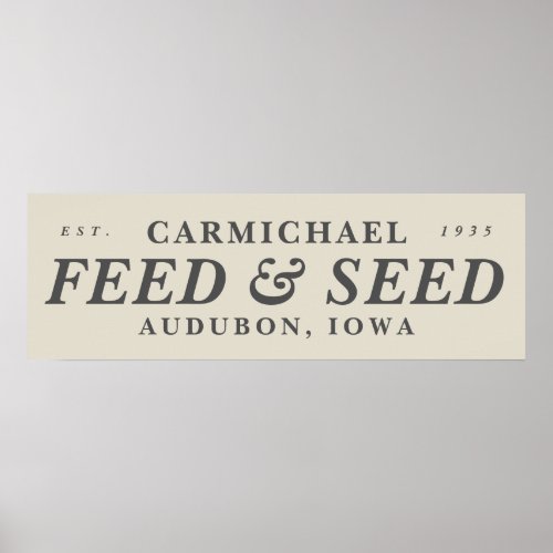Family Name Feed  Seed Modern Farmhouse Poster