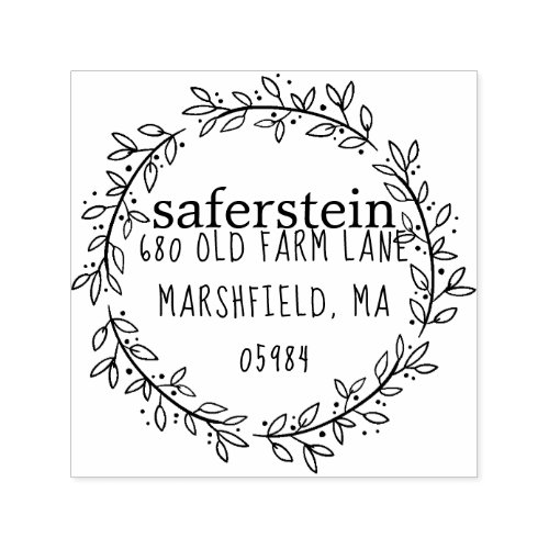 Family Name Floral Create You Own Address Self_inking Stamp